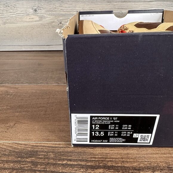 Nike Air Force 1 07 Mens Size 12 Light British Tan Cacao Wow Sesame HQ3447 222 - Picture 10 of 10